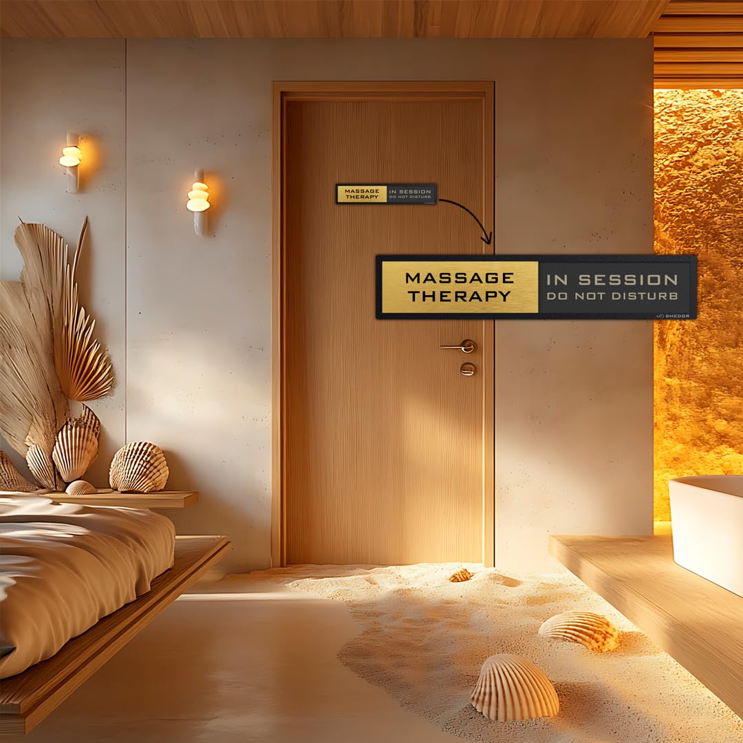 "MASSAGE THERAPY" with WELCOME PLEASE KNOCK / IN SESSION DO NOT DISTURB status